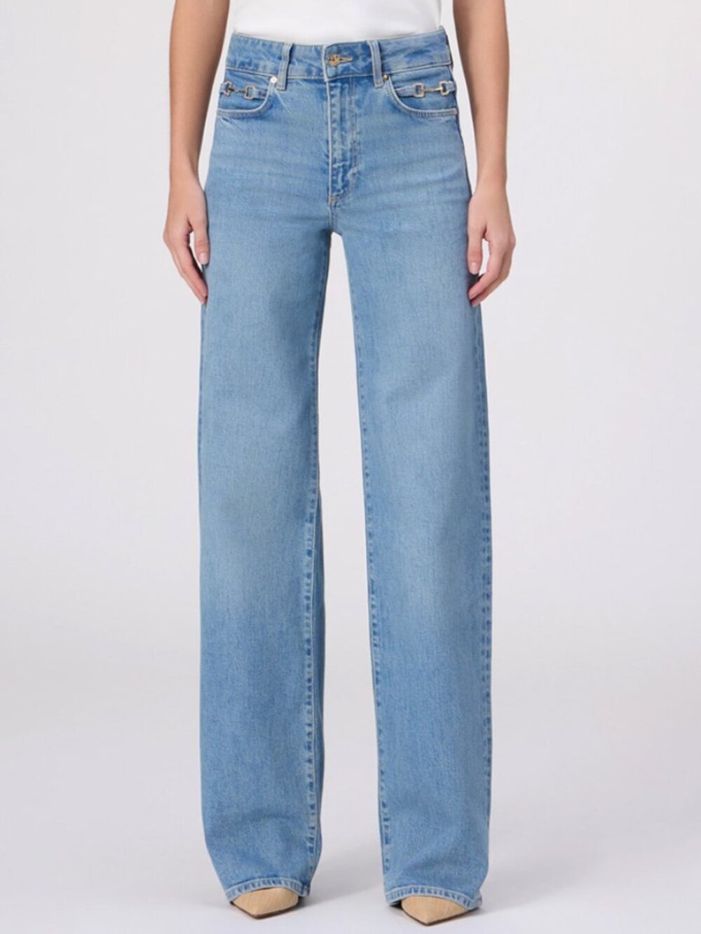 PAIGE Sasha Wide Leg Jean in Reverie Horsebit Size 27